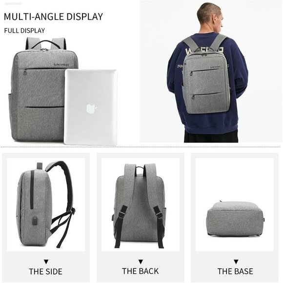 🆕 Besmart Laptop Computer Bag Men Black Slim USB Charging Port Travel Backpack - Picture 9 of 9